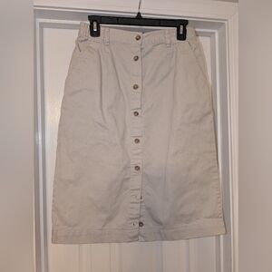 Cabin Creek Cream Button-Front Pencil Skirt